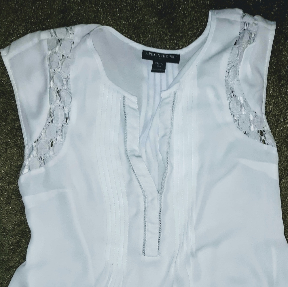 Maternity White Sleeveless Blouse